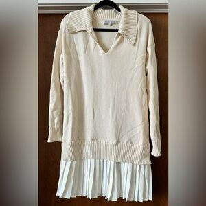 English Factory Mixed Media Layered Sweater Dress